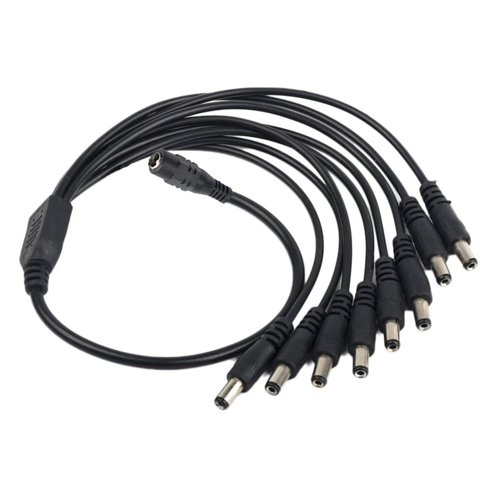 Eagles 1 Female to 8 Male Output Power Splitter Cable Y Adapter 5.5x2.1mm CCTV DC Power Splitter Cable Compatible with CCTV Accessories Security Surveillance Cameras