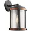 Kichler Lighting Barrington Distressed Black and Wood Outdoor Wall Light, 16" H view 1