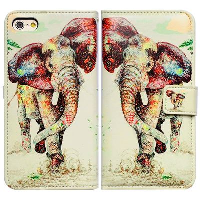 Bcov Case for iPod Touch 7/iPod Touch 6,Bcov Elephant Pattern Wallet Flip Leather Cover Case with Credit Card ID Card Slot Holder Kickstand for iPod Touch 7/6/5