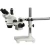 AmScope 7X-90X Trinocular Zoom Stereo Microscope on Boom Stand with a LED Fiber Optic Light and 10MP Camera view 2