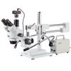 AmScope 7X-45X Simul-Focal Trinocular Boom Stereo Microscope with LED Fiber Optic Light and 10MP Camera view 1
