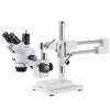 AmScope 7X-45X Simul-Focal Trinocular Boom Stereo Microscope with LED Fiber Optic Light and 10MP Camera view 3