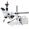 AmScope 3.5X-180X Trinocular Stereo Zoom Microscope on Boom Stand with Fiber Optic Light and 10MP Camera view 1