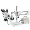 AmScope 7X-45X Simul-Focal Trinocular Boom Stereo Microscope with LED Fiber Optic Ring Light and 10MP Camera view 2