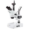 3.5X-45X TRINOCULAR Stereo Zoom Microscope with Dual Halogen Lights with 5MP Camera view 1