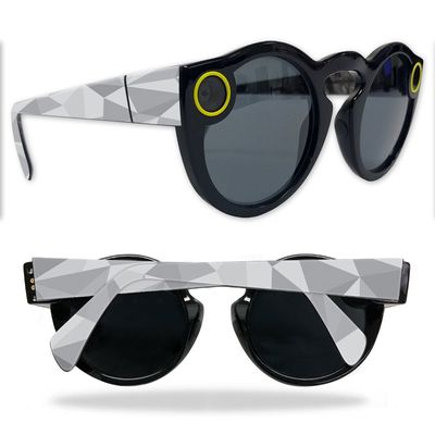 MightySkins Skin Compatible with Snapchat Snapchat Spectacles - Gray Polygon | Protective, Durable, and Unique Vinyl Decal wrap Cover | Easy to Apply, Remove, and Change Styles | Made in The USA