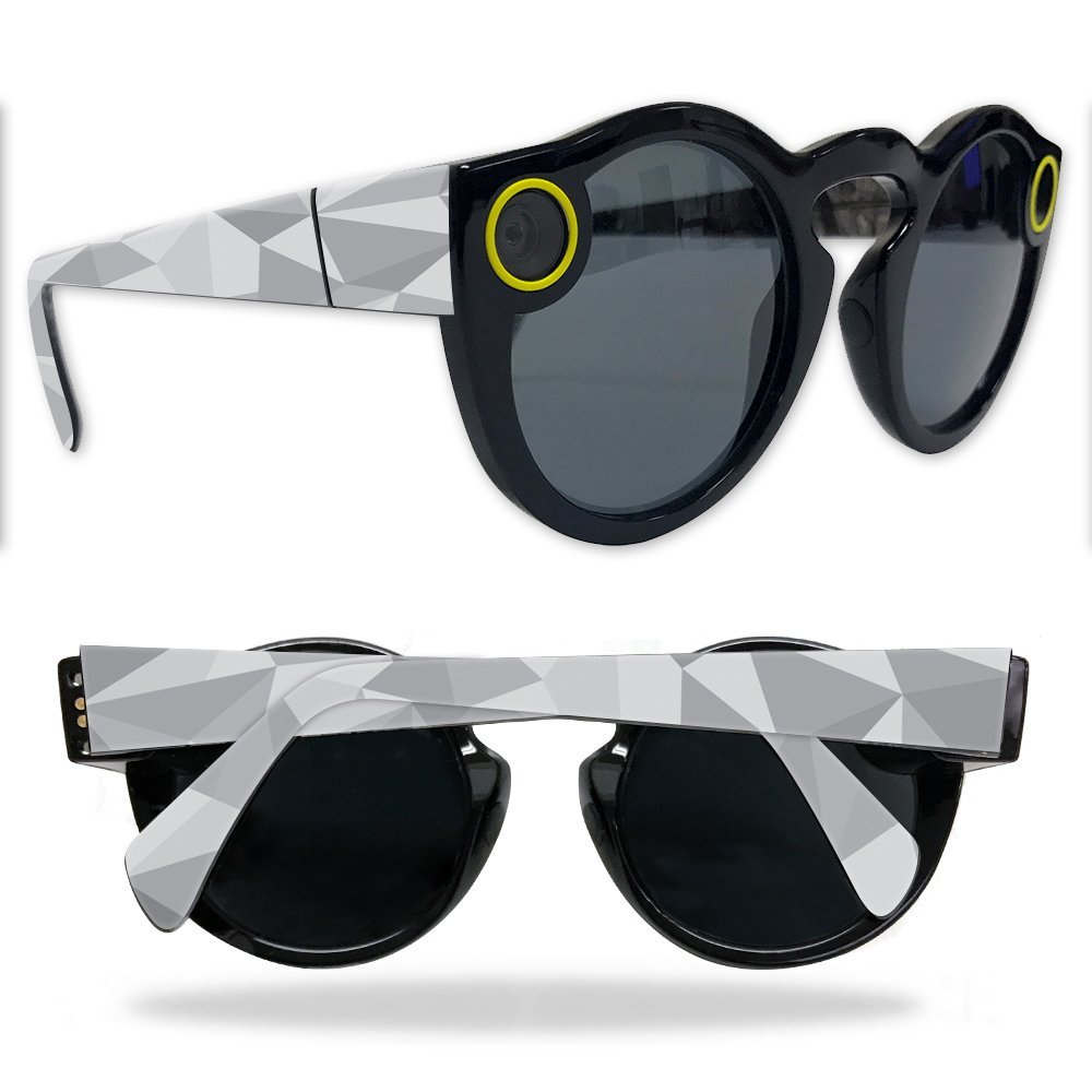 MightySkins Skin Compatible with Snapchat Snapchat Spectacles - Gray Polygon | Protective, Durable, and Unique Vinyl Decal wrap Cover | Easy to Apply, Remove, and Change Styles | Made in The USA