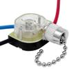 ZE-110 3 Wire Ceiling Fan Light Switch 3 Way 2 Circuit Pull Chain Replacement Repair Kit 3A125VAC 6A250VAC for Fans, Lamps Lighting Fixtures, Canopy Light, Wall Sconces, Vanity Lights - Nickel view 1