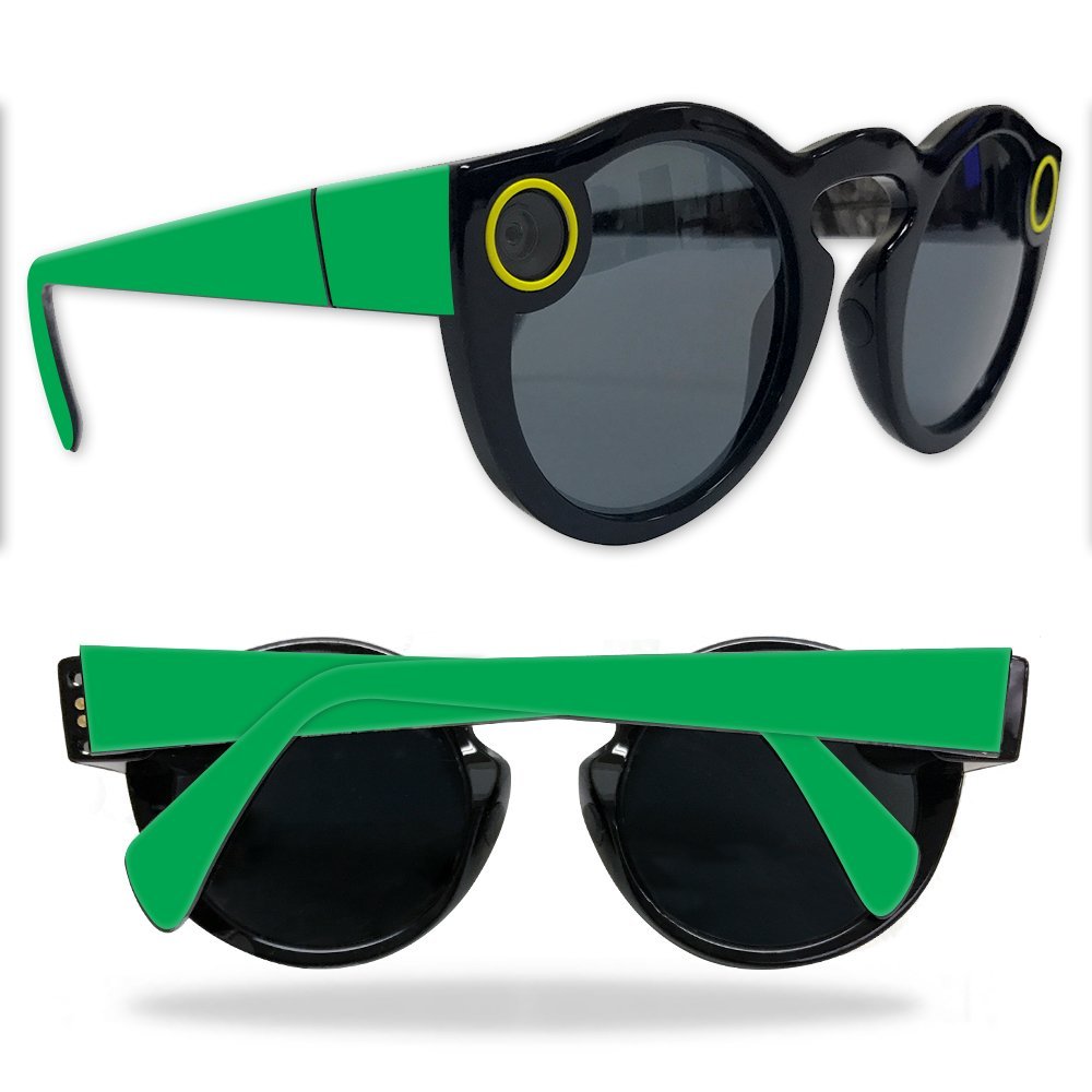 MightySkins Skin Compatible with Snapchat Snapchat Spectacles - Solid Green | Protective, Durable, and Unique Vinyl Decal wrap Cover | Easy to Apply, Remove, and Change Styles | Made in The USA