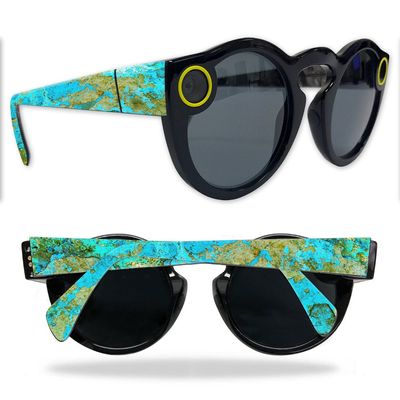 MightySkins Skin Compatible with Snapchat Snapchat Spectacles - Teal Marble | Protective, Durable, and Unique Vinyl Decal wrap Cover | Easy to Apply, Remove, and Change Styles | Made in The USA