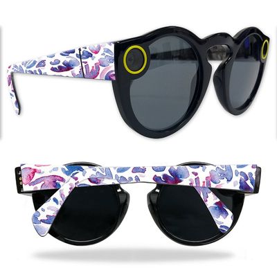 MightySkins Skin Compatible with Snapchat Snapchat Spectacles - Blue Petals | Protective, Durable, and Unique Vinyl Decal wrap Cover | Easy to Apply, Remove, and Change Styles | Made in The USA