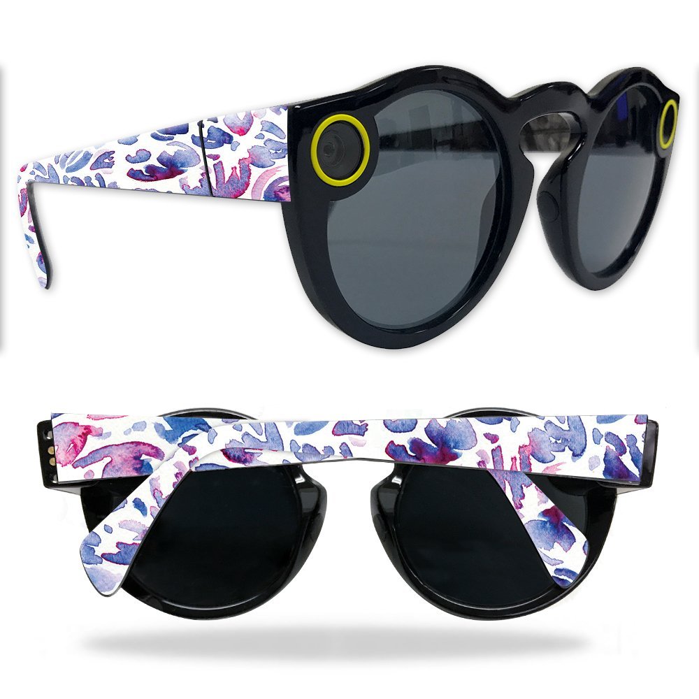 MightySkins Skin Compatible with Snapchat Snapchat Spectacles - Blue Petals | Protective, Durable, and Unique Vinyl Decal wrap Cover | Easy to Apply, Remove, and Change Styles | Made in The USA