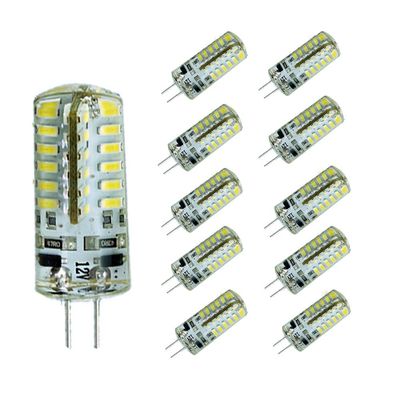 MODOAO 10 Pack G4 2W 3W 24/48 LED Corn Bulb 3014 SMD Corn Light Lamp Cool White Warm White AC 12V DC (3W,Cool White)
