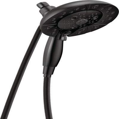 Delta Faucet 5-Spray In2ition Dual Shower Head with Handheld Spray, H2Okinetic Matte Black Shower Head with Hose, Showerheads, Handheld Shower Heads, Magnetic Docking, Matte Black 58480-BL-PK