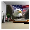 wall26 - Bald Eagle with American Flag, Focus on Head (Clipping Path) - Removable Wall Mural | Self-Adhesive Large Wallpaper - 66x96 inches view 1