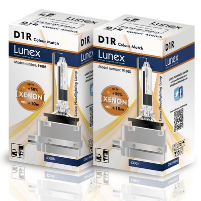 LUNEX D1R XENON 35W 85V PK32d-3 HID Headlight Car Bulbs 4300K duobox (2 units)
