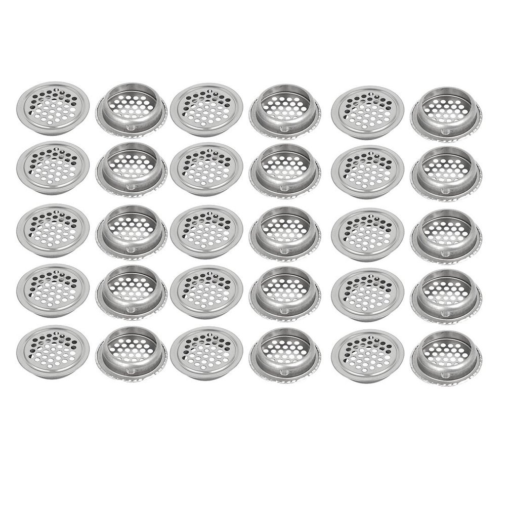uxcell 35mm Bottom Dia Stainless Steel Round Mesh Hole Air Vents Louver 30pcs