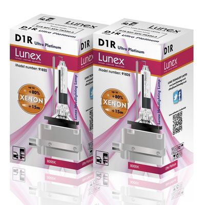LUNEX D1R XENON 35W 85V PK32d-3 HID Headlight Car Bulbs 8000K duobox (2 units)