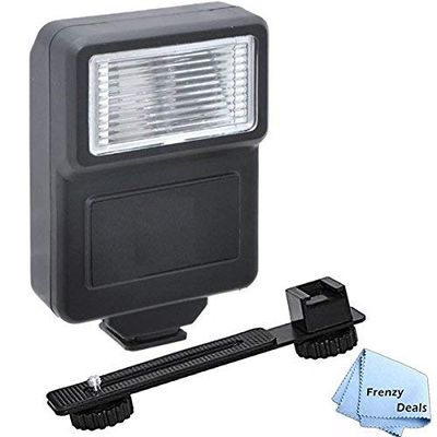 FrenzyDeals Digital Slave Flash with Bracket for Canon, Nikon, Sony,Panasonic, Samsung, Fujifilm, Olympus, Pentax, and Other DSLR Cameras, Includes Metal Hot Shoe Flash Bracket