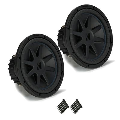 KICKER 44CVX122 CompVX 12" Subwoofers Bundle Dual 2-Ohm Voice Coils for Wiring to a 2-ohm monoblock Amplifier