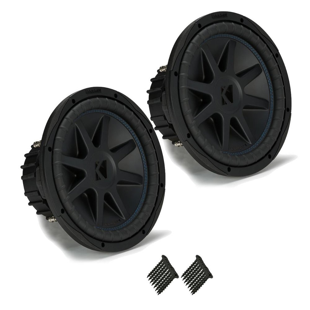 KICKER 44CVX122 CompVX 12" Subwoofers Bundle Dual 2-Ohm Voice Coils for Wiring to a 2-ohm monoblock Amplifier