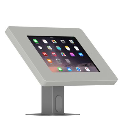 VidaMount Light Grey Home Button Covered Enclosure and Rotating & Tilting Desk/Table Mount [Bundle] Compatible with iPad mini 1/2/3