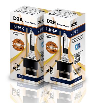 LUNEX D2R XENON 35W 85V P32d-3 HID Headlight Car Bulbs 4300K duobox (2 units)