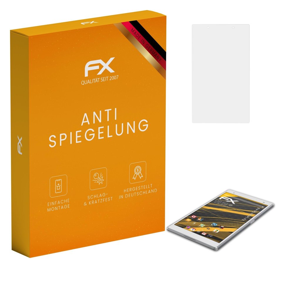 atFoliX Screen Protector compatible with Lenovo Tab 4 8 Screen Protection Film, anti-reflective and shock-absorbing FX Protector Film (2X)