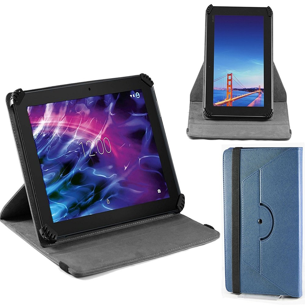 Navitech Blue Faux Leather Case Cover with 360 Rotational Stand Compatible with yuntab 10.1" Windows PAD (EM-I8811-T2)