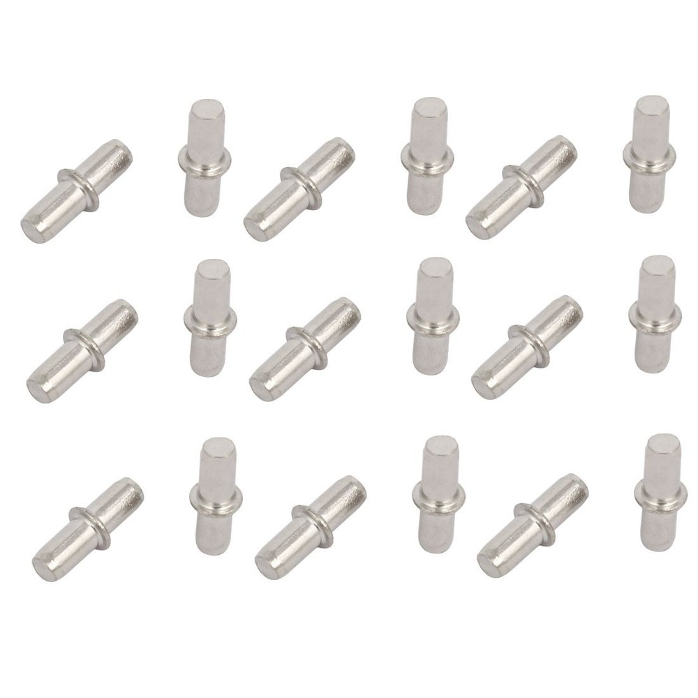 uxcell Cabinet Wardrobe 5mmx19mm Shelf Support Pins Studs Pegs Silver Tone 18pcs