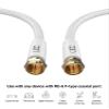 Ultra Clarity Cables RG6 Coaxial Cable Connector Set 15 FT, CL3 White Coax Cord TV Cable Wire, in-Wall Rated-Digital Audio Video Satellite Cable Extension, Gold Plated Compression Connectors - White view 2