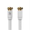 Ultra Clarity Cables RG6 Coaxial Cable Connector Set 15 FT, CL3 White Coax Cord TV Cable Wire, in-Wall Rated-Digital Audio Video Satellite Cable Extension, Gold Plated Compression Connectors - White view 3