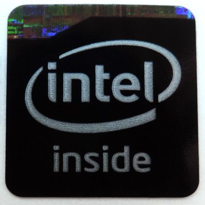 Original Intel Inside Sticker in Black 13 x 15mm / 1/2" x 5/8" [937]