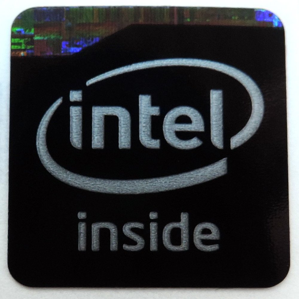 Original Intel Inside Sticker in Black 13 x 15mm / 1/2" x 5/8" [937]