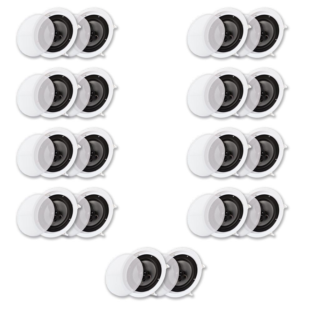 Acoustic Audio CS-IC83 in Ceiling Wall 8" Speaker 9 Pair Pack 3 Way Home Theater Flush Mount