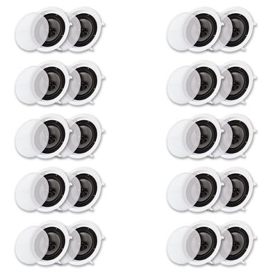 Acoustic Audio CS-IC83 in Ceiling Wall 8" Speaker 10 Pair Pack 3 Way Home Theater Flush Mount
