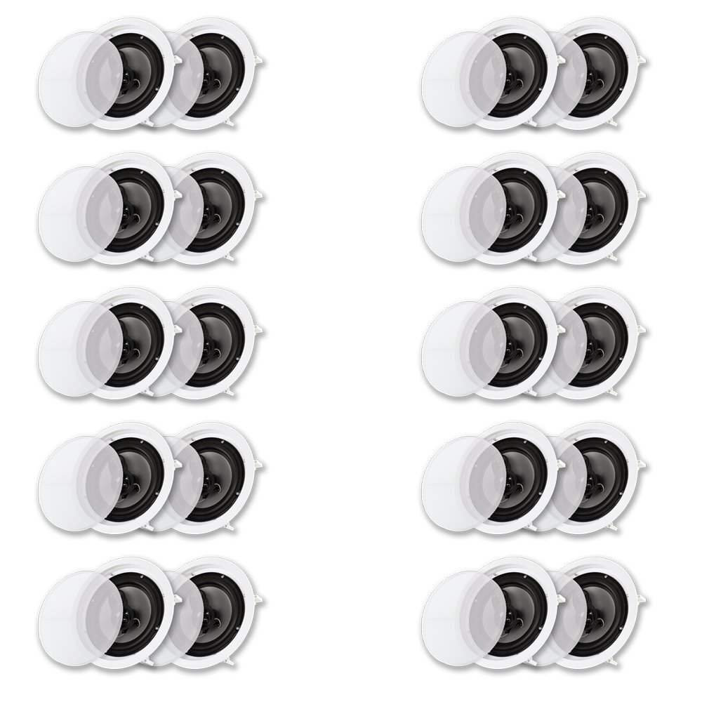 Acoustic Audio CS-IC83 in Ceiling Wall 8" Speaker 10 Pair Pack 3 Way Home Theater Flush Mount