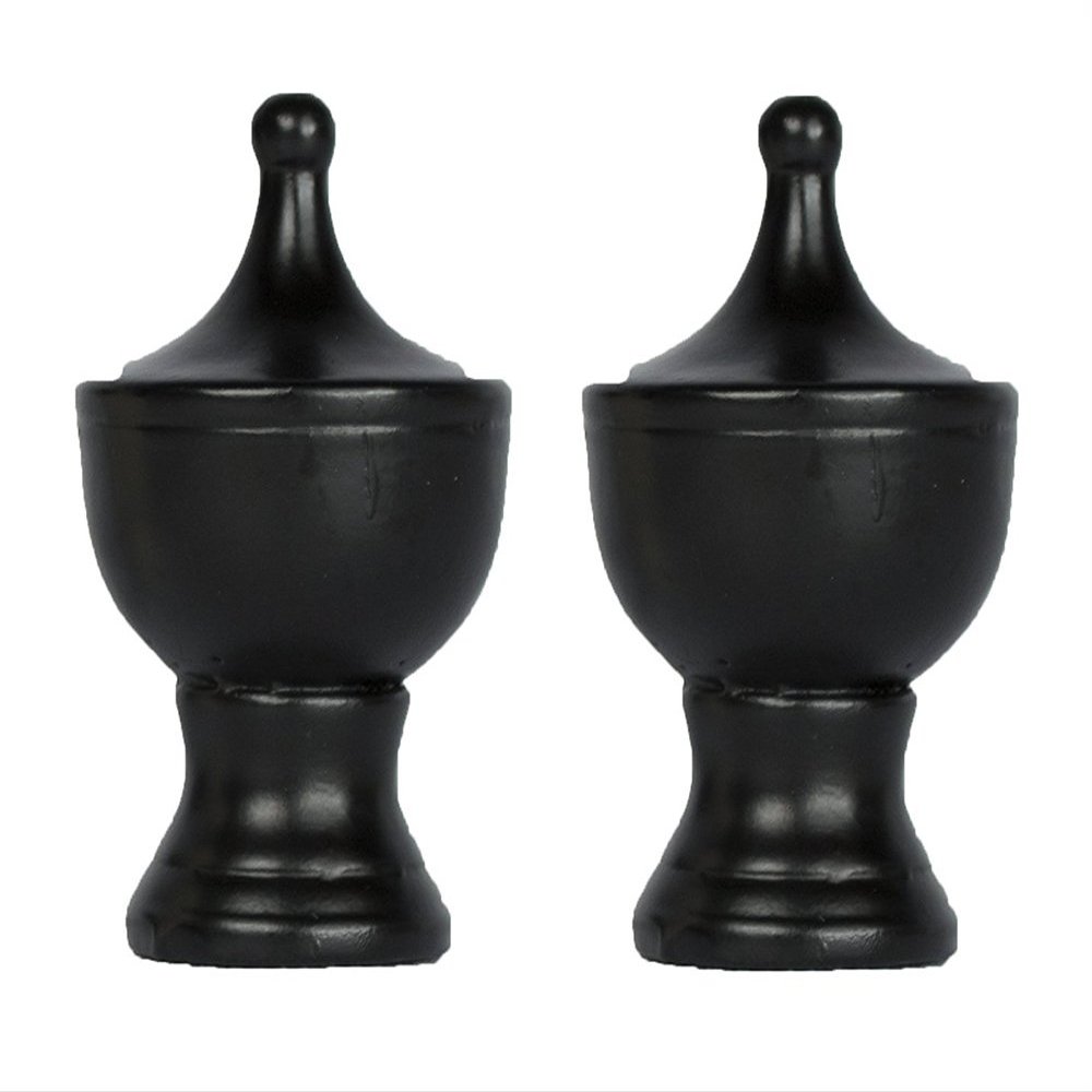 Urbanest Set of 2 Urn Lamp Finials, 1 3/4-inch Tall, Distressed Black