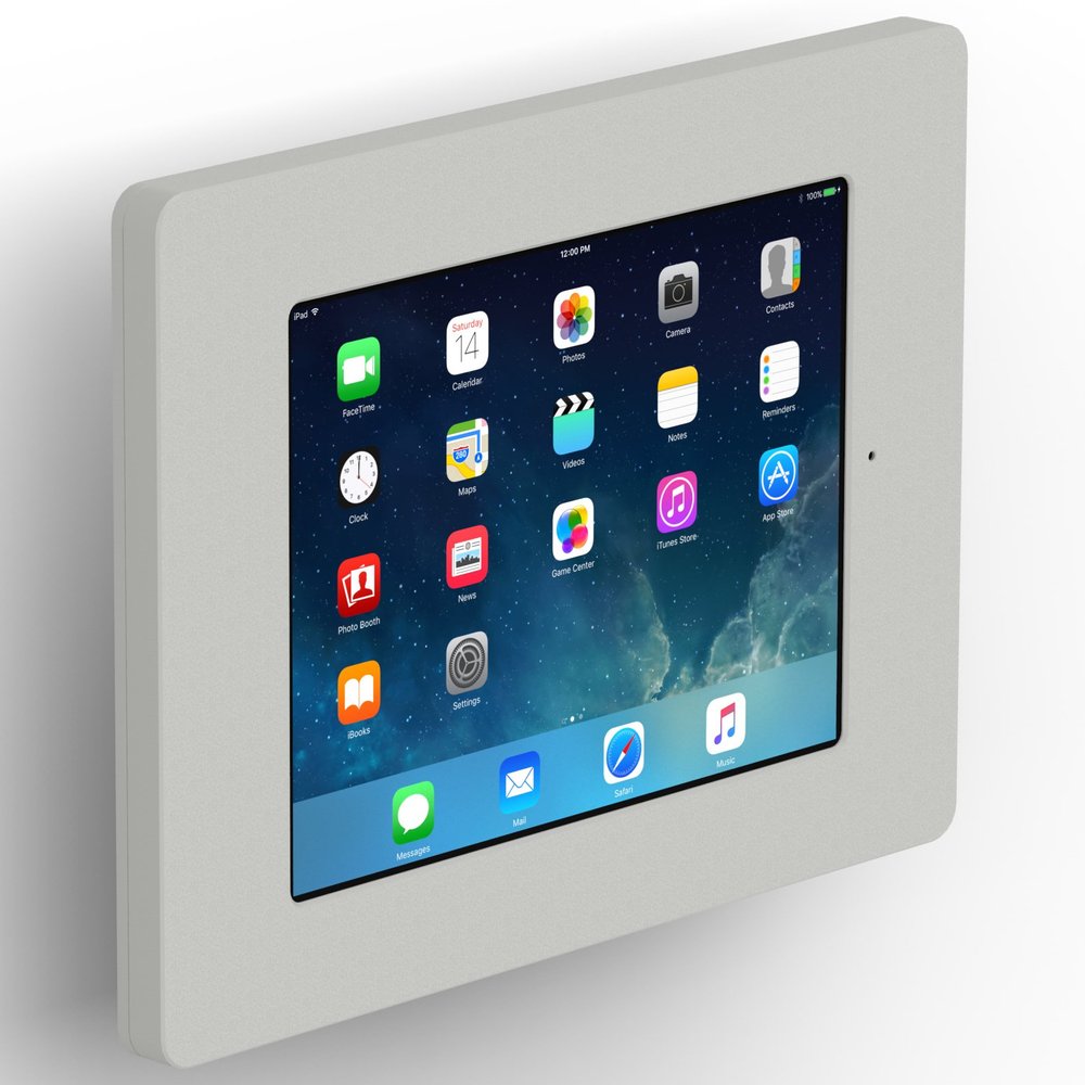 VidaMount Light Grey Home Button Covered Enclosure and Tilting VESA Wall Mount [Bundle] Compatible with iPad 9.7 (5th / 6th Gen), Pro 9.7", Air 1/2