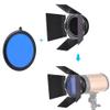 Andoer 96mm Mount Metal Bardoor with Grid 4pcs Color Gel compatible with Neewer 180W 250W 300W Studio Strobe Light Monolight view 3