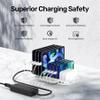USB C PD 60W Charging Station with QC 3.0, Unitek 160W 10-Port USB Quick Charger Dock, Power Delivery Compatible with Laptop MacBook, Pixel, Upgraded Dividers view 4