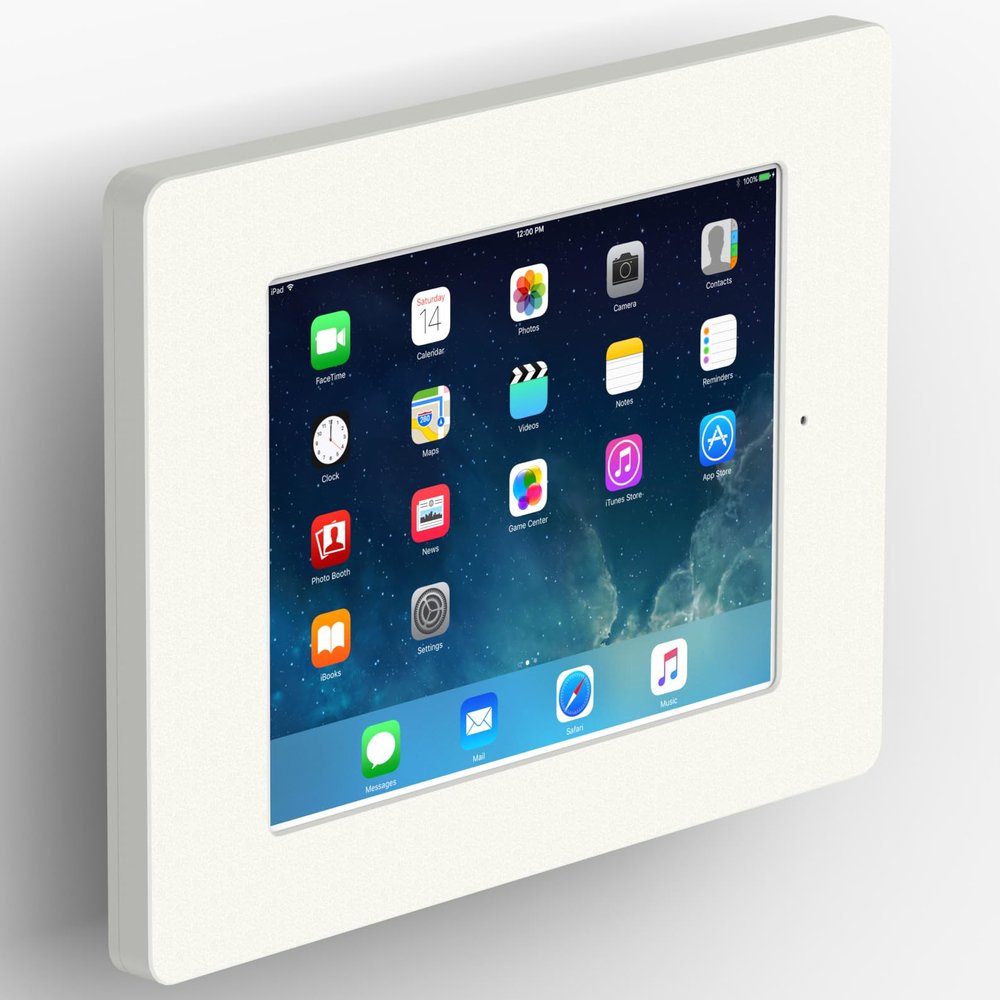 VidaMount White Home Button Covered Enclosure and Tilting VESA Wall Mount [Bundle] Compatible with iPad 9.7 (5th / 6th Gen), Pro 9.7", Air 1/2