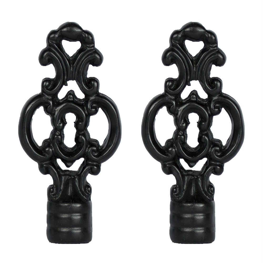 Urbanest Set of 2 Key Lamp Finials, 2 3/8-inch Tall, Black