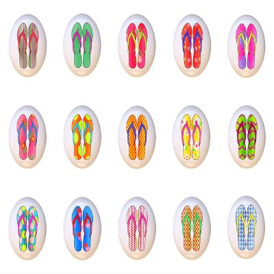 SET OF 15 KNOBS - Flip Flops by I365 - DECORATIVE Ceramic Dresser Drawer PULLS Cabinet Cupboard KNOBS