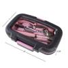 15-Piece Household Hand Tool Set with Carry Case Tool Kit with Screwdrivers, Pliers, and Wrenches Great for Home or Car by Stalwart (Pink) view 3