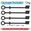 [5-Piece] Cozy USB Caps for USB C Cable - Tether/Cap Provides Dust and Oxidation Protection, Projection Adapter Cover, Protects During Travel, Portable, Designed by Cozy (Black) view 4