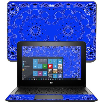MightySkins Skin Compatible with HP ProBook x360 11" (2017) wrap Cover Sticker Skins Blue Bandana