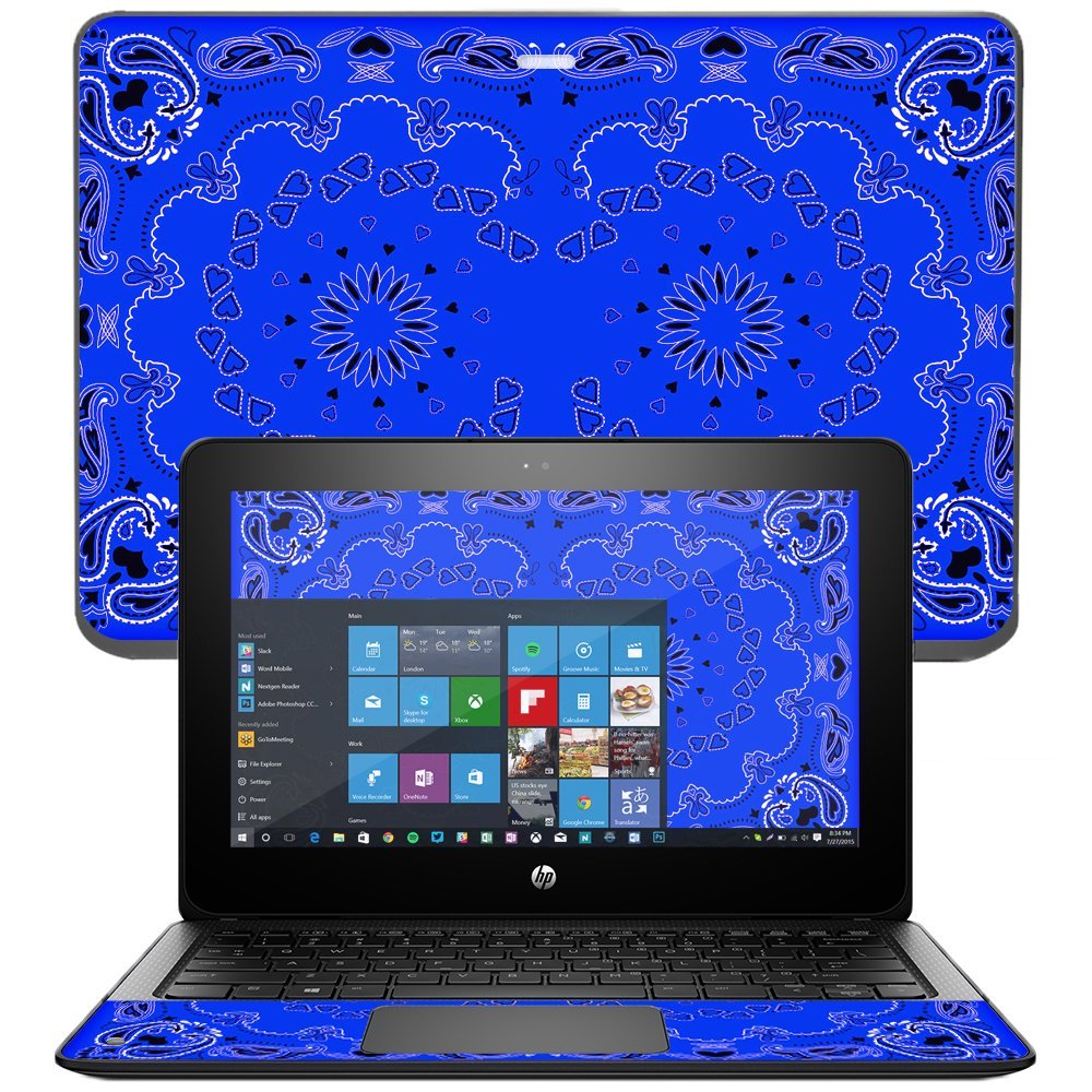MightySkins Skin Compatible with HP ProBook x360 11" (2017) wrap Cover Sticker Skins Blue Bandana
