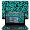 MightySkins Skin Compatible with HP x360 Convertible 11" (2017) wrap Cover Sticker Skins Teal Leopard view 1