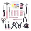 86-Piece Tool Set - Household Tool Kit with Screwdrivers, Pliers, Wrenches, Clamps, and Roll-Up Bag - For the Home, Office, or Car by Stalwart (Pink) view 4